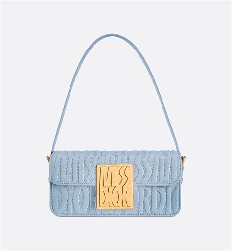 Miss Dior Flap Bag Pale Blue Quilted Miss Dior Allover Calfskin